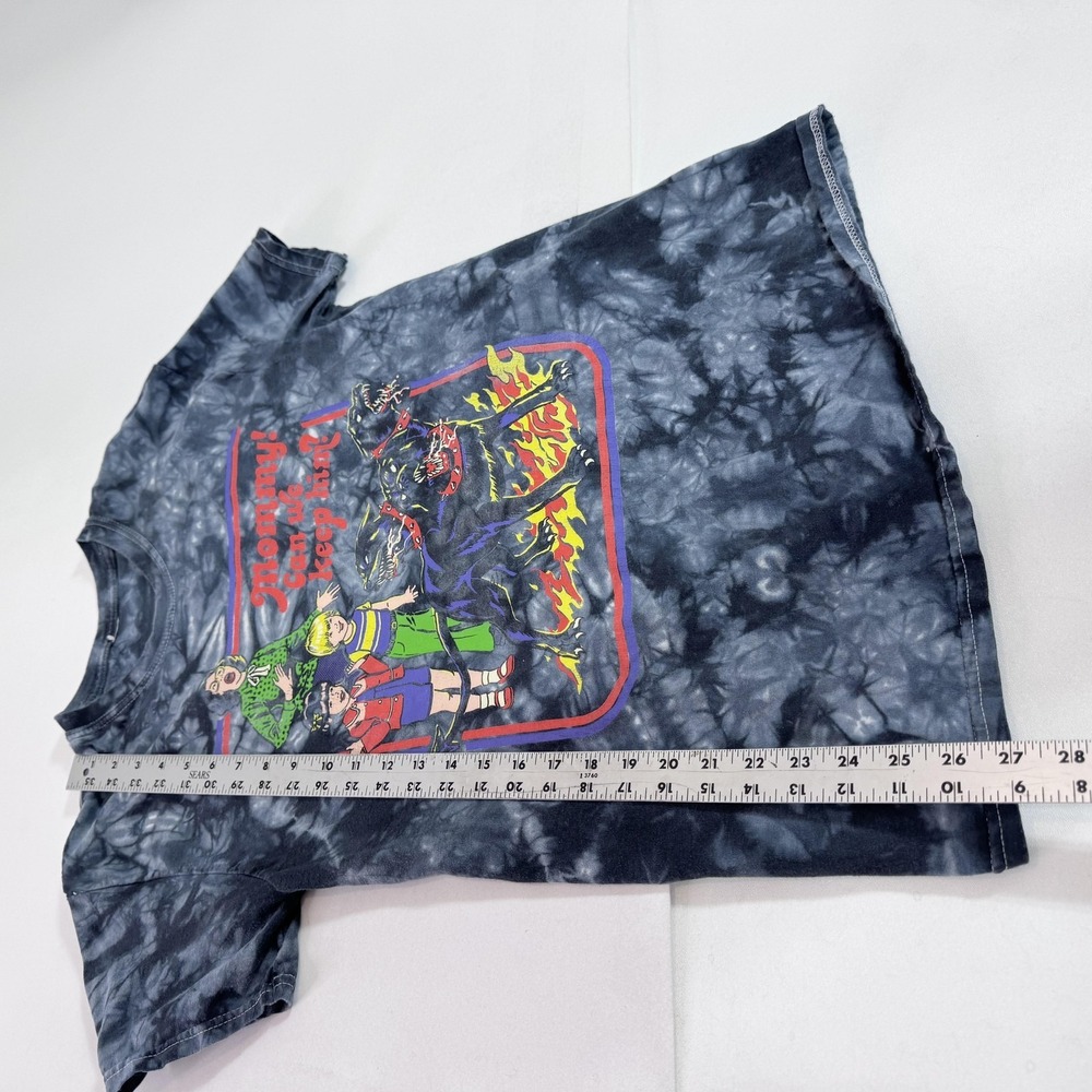 Mommy Can We Keep Him Shirt Mens Medium Gray Tie Dye Cerberus Graphic Horror - Picture 4 of 7